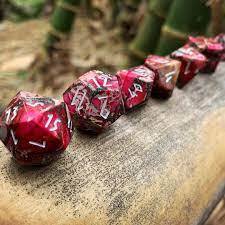 Pyrite Red Imperial Jasper - 7 Piece RPG Set TruStone Dice